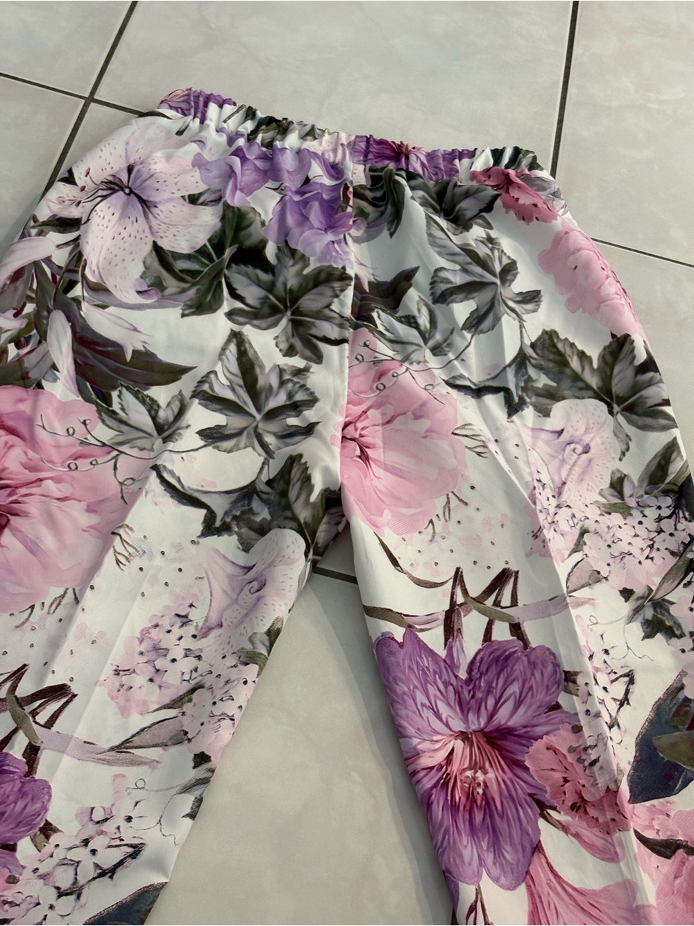 Floral Lounge Pants - Pink & Purple - Picture 4 of 6